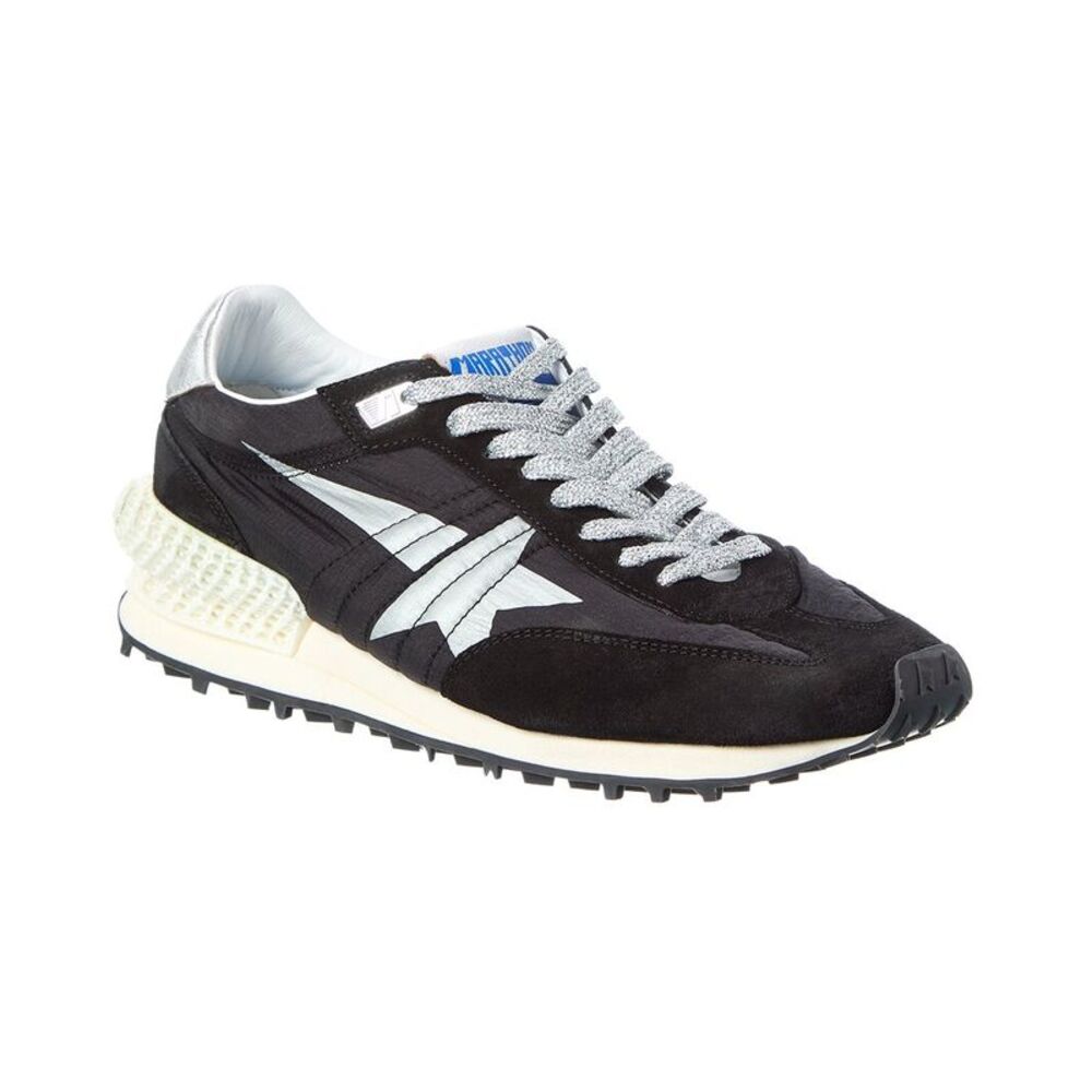 Golden Goose Running Marathon Nylon & Leather Sneaker, Black